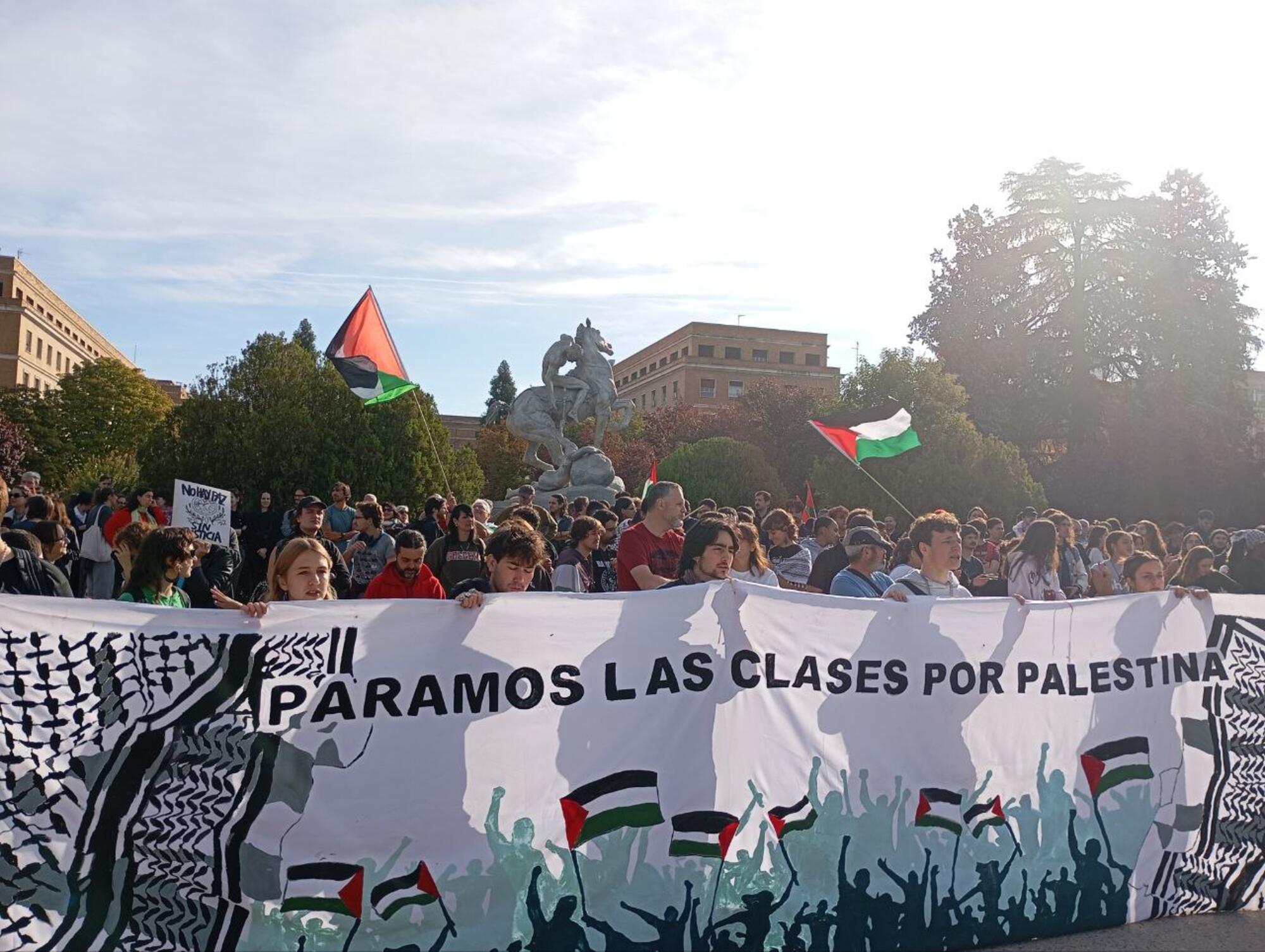 Manifestación de estudiantes en la Universidad Complutense de Madrid